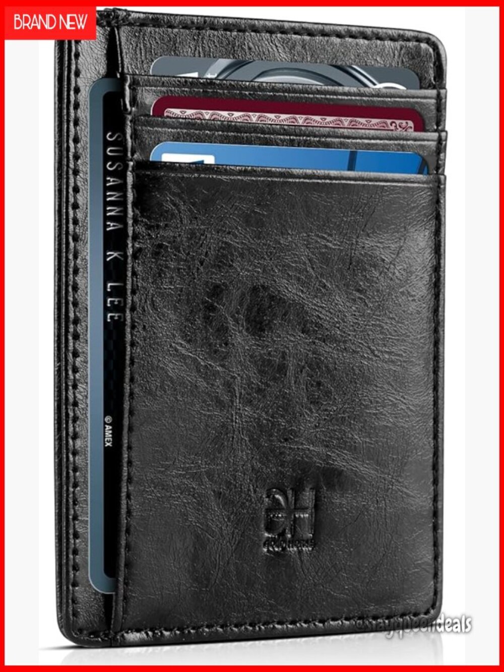 Slim RFID Blocking Leather Front Pocket Wallet Minimalist Card Holder